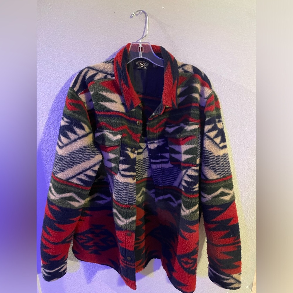 Polo Ralph Lauren Double RL line. Red tan and green wool jacket sz Xl